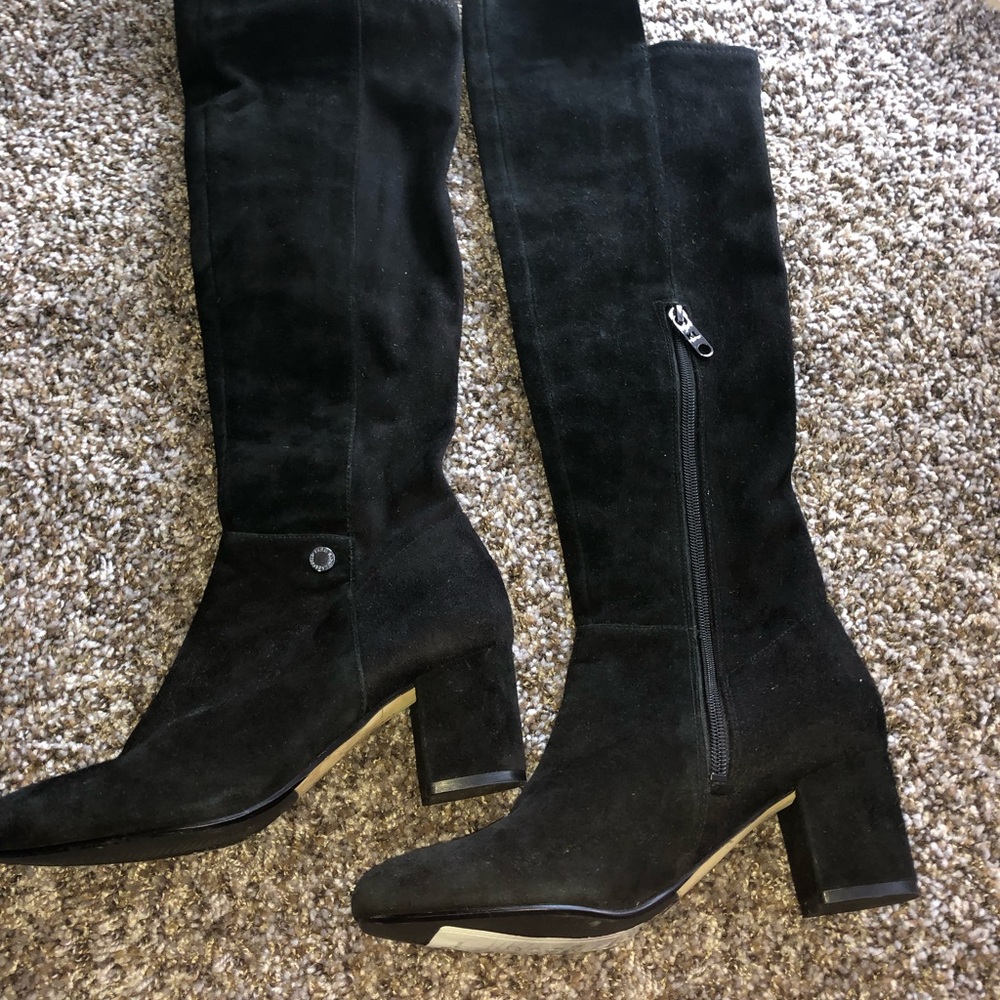 NWT Karl Lagerfield Paris  Knee Black Suede Boots